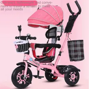 Großhandel Metall Light Cycle Pedal Walker Mini 12 Zoll Mädchen Drei Fahrräder Griff Räder Kinder Dreirad