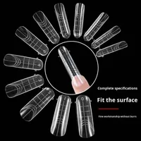 Nouveau moule à ongles d'extension 140 pièces en boîte avec échelle extension en plastique de photothérapie rapide sans bac à papier