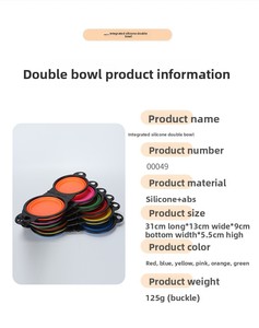 Platos Plegables Portátiles para Comida de <span class=keywords><strong>Perros</strong></span>, Tazón Doble para Exteriores, Suministros para Mascotas al por Mayor - Product Image 5