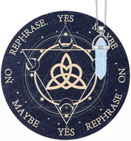 Kit de fournitures pour divination, sorcellerie, radiesthésie et cristalologie, comprenant : Planche de pendule papillon hexagonale en bois poli et Collier de radiesthésie