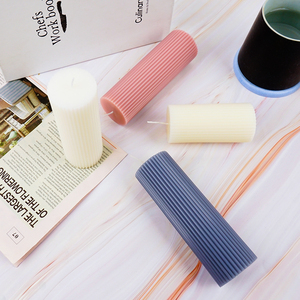 <span class=keywords><strong>Bougie</strong></span> pilier épaisse bon marché, grand cadeau de mariage de qualité supérieure, bougies pilier côtelé en bâton pour la décoration intérieure - Product Image 4