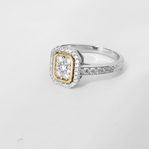 Anillo de racimo de cojín Sparure Vintage para mujer, joyería de oro de <span class=keywords><strong>9CT</strong></span>, plata 925 - Product Image 3