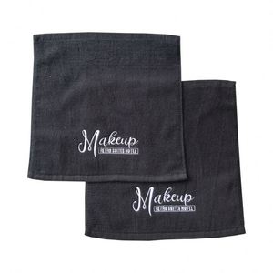 30*30cm Custom <b>Black</b> Cotton Face <b>Towel</b> with logo Embroidery - Product Image 3
