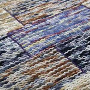 Qualité supérieure fait à la main plat tissage boucle Pile rayé écologique chambre tapis moderne résistant à la décoloration laine matériel indien - Product Image 1