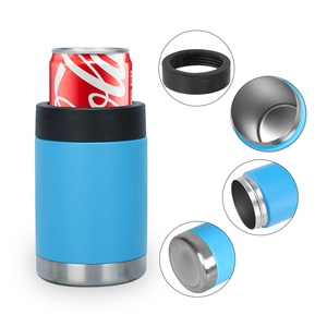 Seau à glace isotherme personnalisé en acier inoxydable à double paroi de 16 oz, 4-en-1, pour refroidisseur de bouteilles de bière et canettes de 12 oz, avec double couvercle, idéal pour le camping - Product Image 2