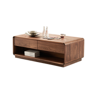 Table basse pliable moderne et minimaliste en noyer noir, durable et écologique (Mesa De Centro) pour salon, vente en gros