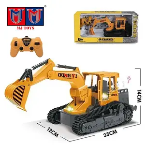 China Brinquedo 6 Canais Rc-Hydreulic Roda Gato Hidráulico Cilindro Completo Controle Remoto Escavadeira Rc Modelo De Construção