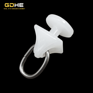 Rail de rideau en métal de haute qualité, rail de rideau mural/plafond, rail simple, rail de rideau blanc avec <span class=keywords><strong>barre</strong></span> en <span class=keywords><strong>PVC</strong></span> intégrée - Product Image 3