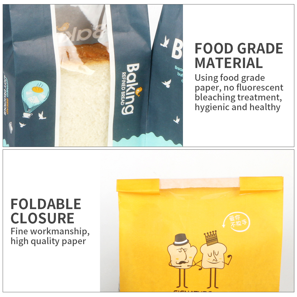 Packaging Bag with Window Hot Sale Small Bakery Bread Paper Carton Plain Kraft Paper Bag Food & Beverage Packaging,food AcceptPopular