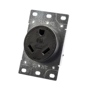 RV Receptacle Flush Mounting Power Outlet NEMA TT-30R 120V Electrical Straight Blade Receptacle