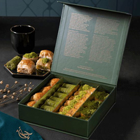 Boîte de Baklava Assortie Gourmande Mixte Dubai Edi, Boîte Cadeau de Dattes au Chocolat et aux Noix, Desserts Baklava