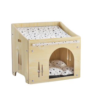Prix de gros de haute qualité maison pour chat en bois maison pour chat lit pour animaux de compagnie lit pour chat lit pour animaux de compagnie maison intérieure - Product Image 6