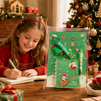 Coffrets cadeaux de Noël Pafu pour enfants, joli cahier, stylo, porte-clés, fournitures scolaires, coffrets cadeaux de papeterie de Noël