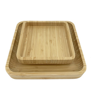 Factory direct sales of bamboo <b>snack</b> <b>trays</b>, double-layer sunflower seed <b>trays</b>, nut storage boxes, candy <b>trays</b>, craft gift - Product Image 1