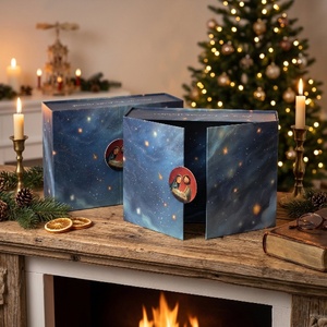 Boîte de Noël pliable à double ouverture, emballage personnalisé, fabricant direct d'usine OEM/ODM pour emballage de cadeaux de fin d'année et de vente au détail - Product Image 2