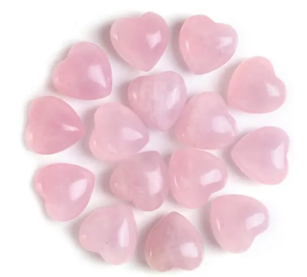 20mm Wholesale high quality natural rose quartz crystal healing stones for small Heart shaped decoration or gift