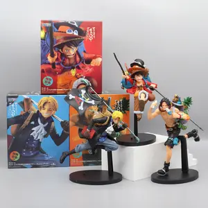 Hot Sale High Quality Cartoon Anime Action Figure One-pieces Three Brothers Running Luffy Ace Sabo Action Figures