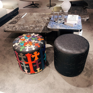 Internet Celebrity European Style Movable Luxury Leather Makeup <strong>Sofa</strong> <strong>Stool</strong> for Living Room Clothing Store Shoes Changing - Product Image 2