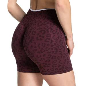Shorts de sport taille haute élastique imprimé léopard style européen et américain pour la course, le fitness et le yoga – Vente chaude transfrontalière - Product Image 4