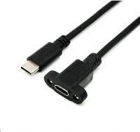 Câble d'extension USB C mâle à femelle Type C à vis de verrouillage câble de montage sur panneau