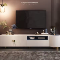 Neues Produkt TV-Ständer mit 2 Schränken und 2 Regalen Blue Finish Lagers chrank mit Regal TV-Ständer Schrank