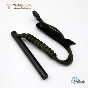 Ferrocerium Rod With Orange Paracord Handle Stainless Steel Outdoor <b>Fire</b> Starter Survival <b>Tool</b> - Product Image 5