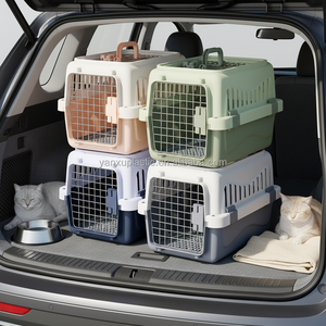 Cage de transport classique en plastique rigide respirant, approuvée par les compagnies aériennes, avec bouton, pour petits animaux et oiseaux - <span class=keywords><strong>Vente</strong></span> en gros pour animaleries - Product Image 1
