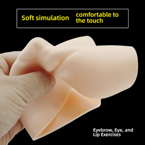 Peau d'entraînement en silicone 5D pour le visage - Coussin facial humain 3D pour la <span class=keywords><strong>formation</strong></span> au microblading des sourcils et au <span class=keywords><strong>maquillage</strong></span> permanent - Product Image 3