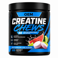 Comprimés à croquer de créatine monohydrate pour les marques de nutrition sportive, saveur pastèque et citron vert, marque privée, OEM, ODM, approvisionnement en gros