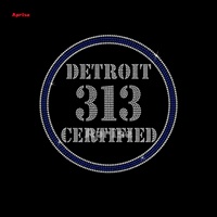 Transferts de strass personnalisés Detroit 313 – Conception sur mesure en usine