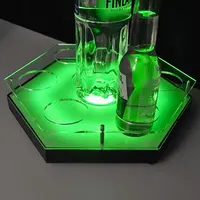 Personnalisé acrylique illuminé led porte-verre à vin présentoir plateau