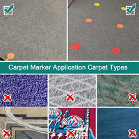 Marqueurs de tapis à motifs de points auto-adhésifs en nylon coloré avec attache à crochet et boucle pour planchers de chaussures