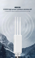 Antena omnidireccional de fuente de alimentación POE, Puerto 3 GE, punto de acceso inalámbrico empresarial de 1300Mbps de banda de 2,4 Dual G 5,8G para exteriores, 2 unidades