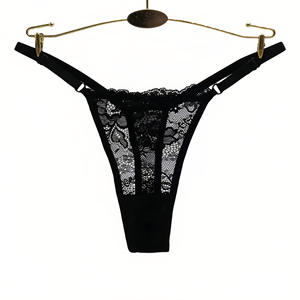 String sexy en dentelle ajustable pour femmes, taille basse, culotte ajourée, sous-vêtements respirants, lingerie - Product Image 4