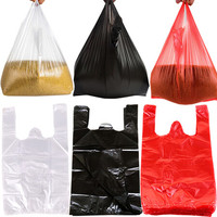 Sacs en plastique PE personnalisés en gros pour l'emballage alimentaire et domestique, sacs de courses type T-shirt pour le travail et l'usage quotidien