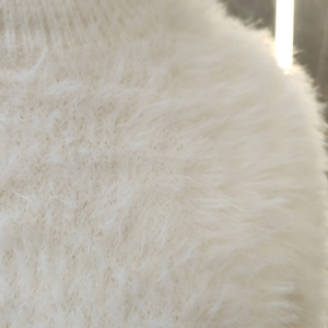 Solid Color Soft Mink Velvet Long Casual Winter Sweater Women Knitted Silk Flat Knitted Front Logo Print Fashion - Product Image 5