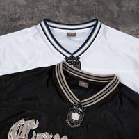 T-shirt de sport de qualité supérieure, maillot personnalisé, streetwear, maillot de football en mesh, t-shirts à col en V pour hommes, vêtements hip-hop, t-shirt pour impression