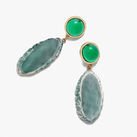 Boucles d'oreilles longues plaquées or en résine imitation pierre naturelle, multicolores, style bohème, bijoux de mode pour soirée