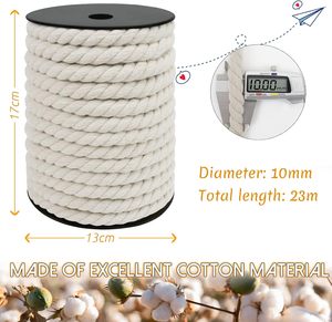 Corde en coton torsadée à 3 brins, 8 mm, vente en gros - Product Image 6