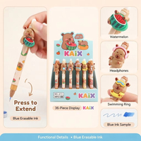 Juego de Bolígrafos de Gel Kawaii al por Mayor, Lindos Bolígrafos Retráctiles de Dibujos Animados de Animales, Tinta Negra y Azul de 0.5 mm, para la Escuela, Oficina, Papelería, Niños