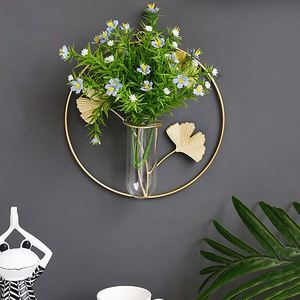Vases à fleurs créatifs en Ginkgo Biloba, hydroponie, décoration murale dorée, autres décorations pour la maison, vente en gros - Product Image 1