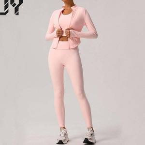 2025 Hot Sale Breathable Seamless Contrast Color Women Yoga Wear Contour Custom Gym <strong>Crop</strong> Vest High Waist Yoga Pants <strong>Leggings</strong> - Product Image 1