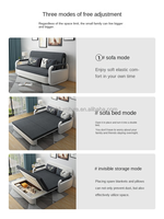 Sofá Cama Futón Convertible, Sofás Cama Plegables Económicos de 3 Plazas, Sofá Cama Extraíble de Espuma y Tela para Sala de Estar