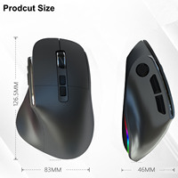 2,4G + Ratón para juegos con cable Retroiluminación RGB Disponible Diseño ergonómico personalizado Ratón para jugadores