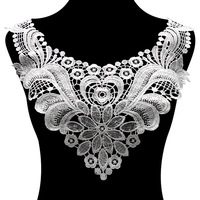 Accessoire de vêtement DIY : Col détachable, Corsage, Bordure de col, Col en dentelle soluble dans l'eau, Bordure en polyester, Faux col ajouré