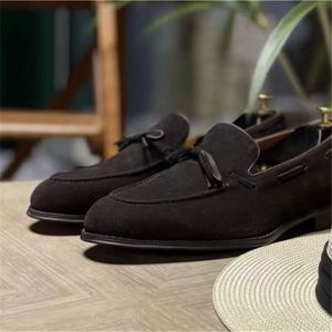 Mocassins rétro britanniques pour hommes à bout carré, lacets, patchwork, semelle extérieure en caoutchouc, doublure en cuir véritable, légers, respirants, antidérapants - Product Image 4