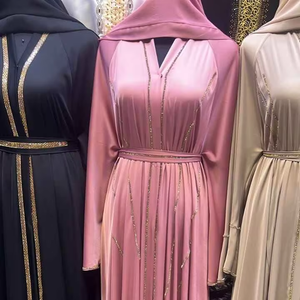 Nuova Abaya Tradizionale Islamica di Dubai 2025 per Donne, Bellissimo Abito Nero dall'Arabia Saudita, Accessori Musulmani del Golfo - Product Image 3