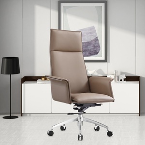 High Back Swivel Wooden Armrest Executive Ergonomic Genuine Leather Office Chair - Product Image 6