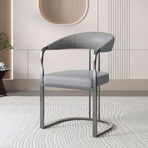 Chaise de salle à manger de luxe en acier inoxydable, vente d'hôtels, bureau, salon de beauté, chaise de réception, chaise de salon de mahjong, chaise de maquillage pour salon de manucure - Product Image 6