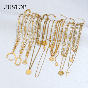 Collier long pendentif OEM/OEM Vente en gros Personnalisé Étanche Acier inoxydable Plaqué or argent Chaîne à maillons Unisexe Tendance Mode - Product Image 3